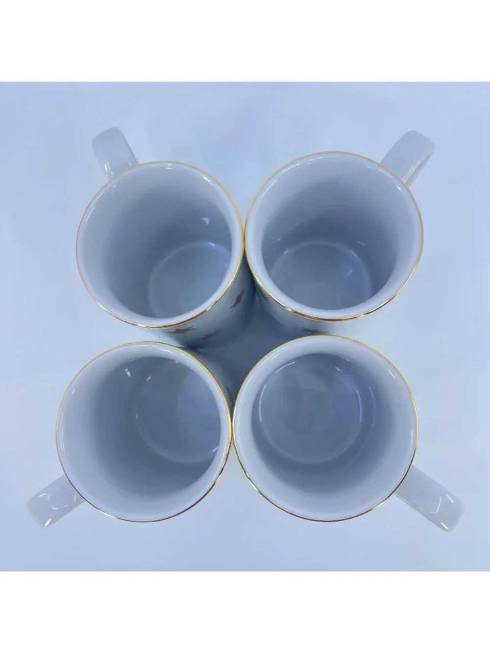 vintage american atelier party time gold star fine china mugs set of 4 1992